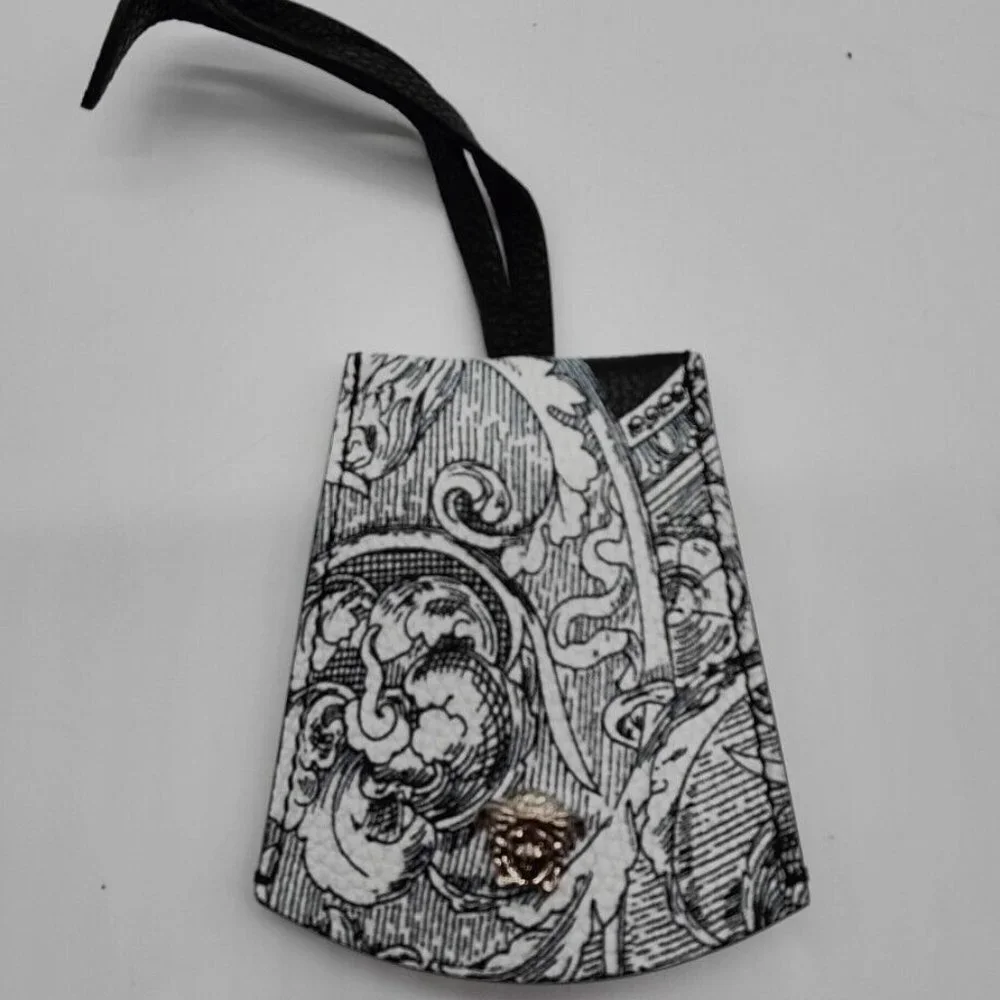 Versace Medusa Black Silver Gold Medusa Luggage Tag Name ID Address Bag Key